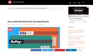 
                            7. How to enable RuPay Debit Card for International …