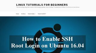 
                            7. How to Enable SSH Root Login on Ubuntu 16.04