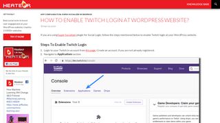 
                            2. How To Enable Twitch Login At WordPress Website? - Heateor