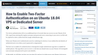 
                            6. How to Enable Two-Factor Authentication on an Ubuntu 18.04 VPS or ...
