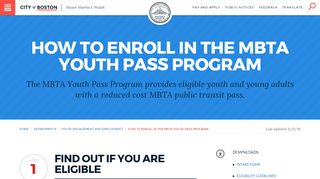 
                            4. How to enroll in the MBTA Youth Pass program | Boston.gov