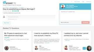 
                            2. How to establishing an Aquos Net login? - JustAnswer