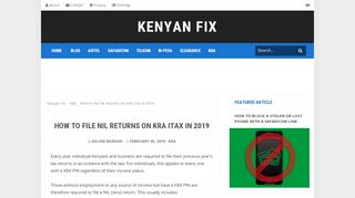 
                            7. How to File Nil Returns on KRA iTax in 2019 - Kenyan Fix