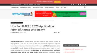 
                            5. How to fill AEEE 2020 Application Form of Amrita University?