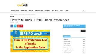 
                            5. How to fill IBPS PO 2016 Bank Preferences - IBPS SBI SSC ...