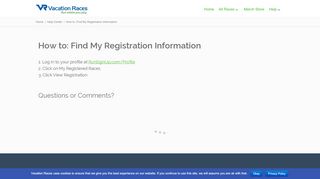 
                            3. How to: Find My Registration Information » Vacation Races