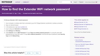 
                            3. How to find the Extender WiFi network password - Netgear