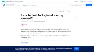 
                            3. How to find the login info for my droplet? | DigitalOcean