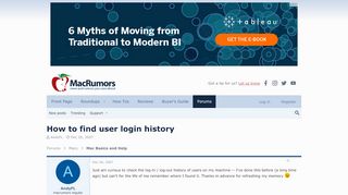 
                            5. How to find user login history | MacRumors Forums