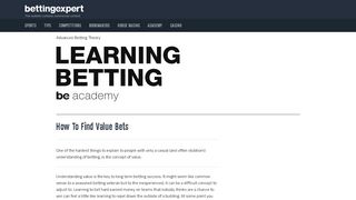 
                            4. How To Find Value Bets - bettingexpert Academy