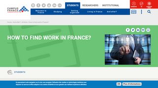 
                            8. How to find work in France | Campus France