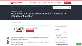
                            1. How to Find Your VPN Account Credentials | ExpressVPN