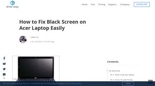 
                            10. How to Fix Black Screen on Acer Laptop Easily - Driver Easy