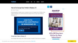 
                            5. How to Fix Corrupt User Profile In Windows 10 - techbout.com
