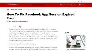 
                            2. How To Fix Facebook App Session Expired Error | Technobezz