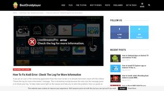 
                            5. How to fix Kodi errors like: Check the log for more information