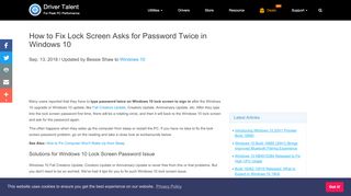 
                            2. How to Fix Lock Screen Asks for Password Twice in Windows 10