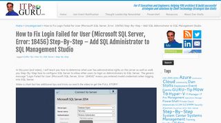 
                            2. How to Fix Login Failed for User (Microsoft SQL Server, Error ...