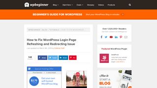 
                            7. How to Fix WordPress Login Page Refreshing and Redirecting ...