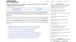 
                            9. How to Forgot UAN password - Lost / Change EPF UAN Login ...