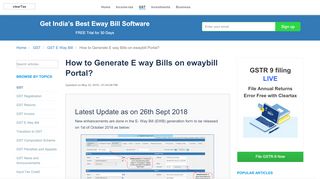 
                            2. How to Generate eWay Bills on E-Way Bill Portal? - ClearTax