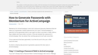 
                            9. How to Generate Passwords with Memberium for ...