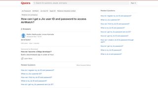 
                            6. How to get a Jio user ID and password to access AirWatch ...