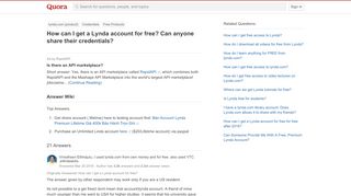 
                            8. How to get a Lynda account for free? Can anyone share ...