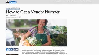 
                            8. How to Get a Vendor Number | Bizfluent