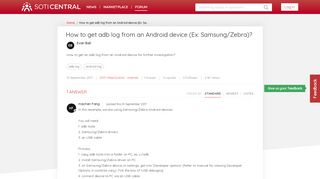 
                            7. How to get adb log from an Android device (Ex: Samsung/Zebra)?