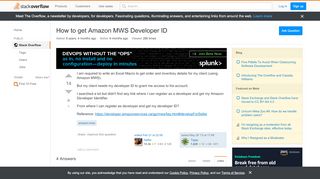 
                            10. How to get Amazon MWS Developer ID - Stack Overflow