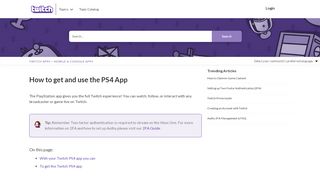 
                            3. How to get and use the PS4 App - help.twitch.tv