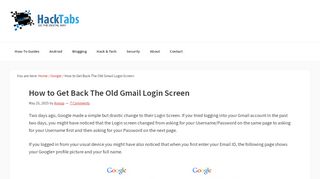 
                            8. How to Get Back The Old Gmail Login Screen - HackTabs