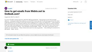 
                            1. How to get emails from Webtv.net to Outlook.com ...