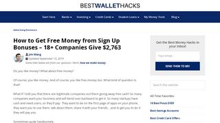
                            2. How to Get Free Money from Sign Up Bonuses - 18+ ...