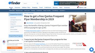 
                            5. How to get free Qantas Frequent Flyer Membership 2019 ...