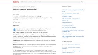 
                            4. How to get into admitme.TV - Quora
