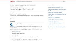 
                            2. How to get my Jio ID and password - Quora