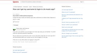 
                            8. How to get my username to login in Jio music app - Quora