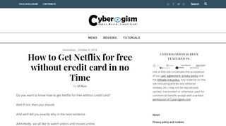 
                            8. How to Get Netflix for free without credit card in no Time