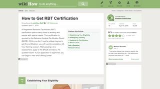
                            8. How to Get RBT Certification (with Pictures) - wikiHow