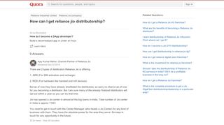 
                            7. How to get reliance jio distributorship - Quora