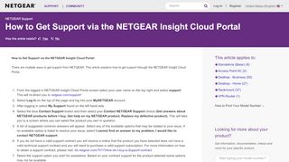 
                            2. How to Get Support via the NETGEAR Insight Cloud Portal | Answer ...