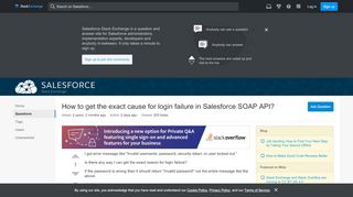 
                            8. How to get the exact cause for login failure in Salesforce SOAP ...