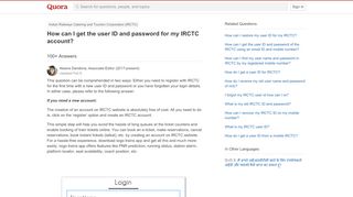 
                            8. How to get the user ID and password for my IRCTC account ...