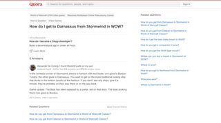 
                            10. How to get to Darnassus from Stormwind in WOW - Quora