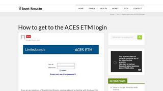 
                            9. How to get to the ACES ETM login - Launch Knowledge