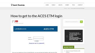
                            8. How to get to the ACES ETM login - Launch …