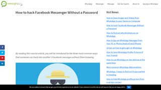 
                            2. How to hack Facebook Messenger Without a Password