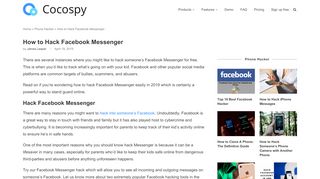 
                            5. How to Hack Someone's Facebook Messenger Free (2019)